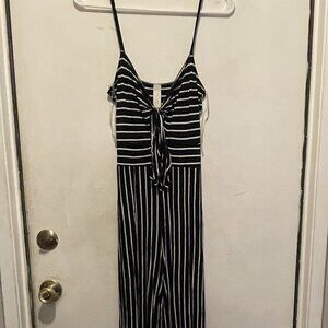 Black & White Stripe Jumpsuit (115)